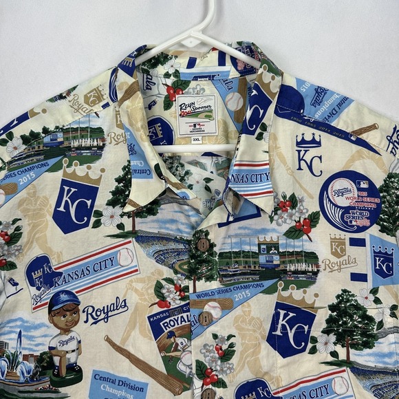 Reyn Spooner Kansas City Royals Hawaiian Shirt Mens 3XL World Series Legacy MLB - Picture 1 of 10